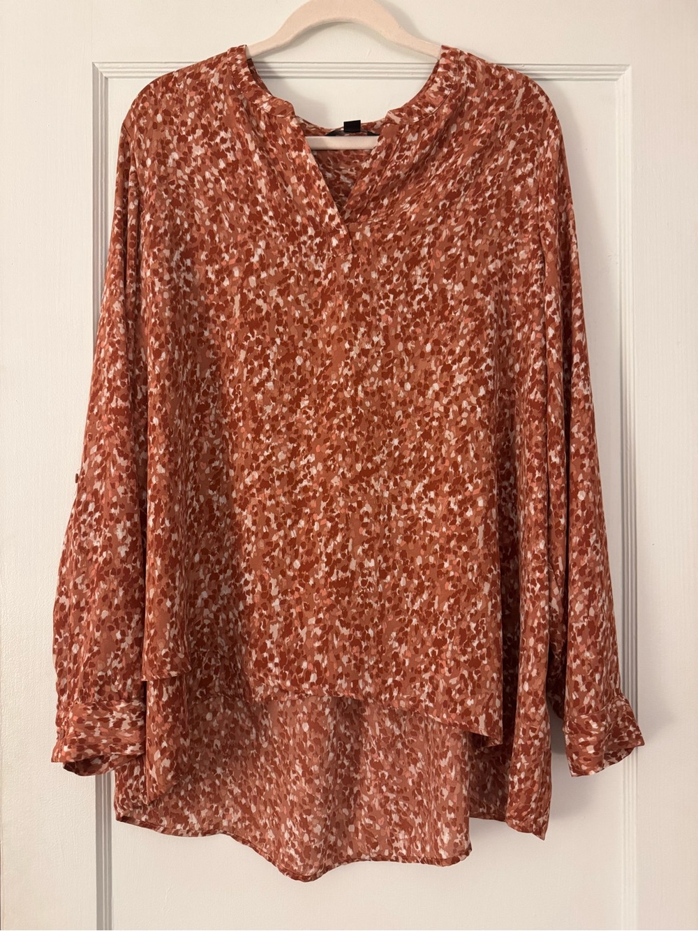 Simply Vera Vera Wang Rust Floral V-Neck Tunic